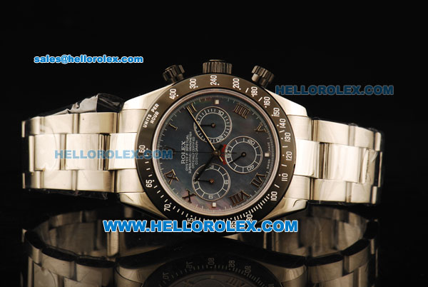 Rolex Daytona Chronograph Swiss Valjoux 7750 Automatic Movement Steel Case with MOP Dial and Black Bezel - Click Image to Close